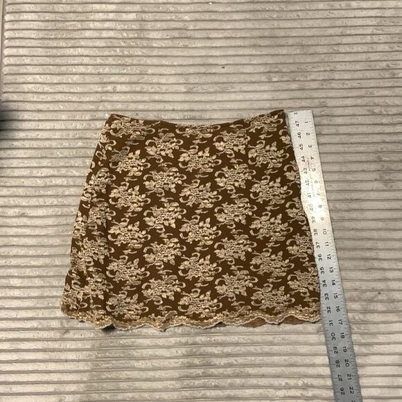 Vintage Deadstock Express Tricot Lace Skirt Brown Mini Short Women’s Medium NEW - Picture 8 of 8